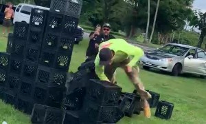 Milk Crate Challenge Ends in Faceplant