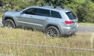 Person Drives Through Depressed Median