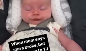 Baby unknowingly gives mom hysterical eye-roll 