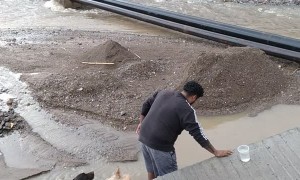 Man Carries Two Trapped Puppies to Safety