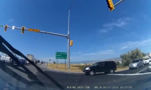 Compact Sedan Flips SUV in Traffic Mishap