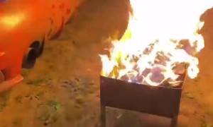 Using Cars Flame Exhaust to Light Grill