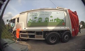 Lorry Driver Loosens Bladder On Route