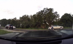 Last Minute Merge Smashes Many Cars