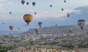 Hot Air Balloons Over Beautiful Cappadocia, Turkey