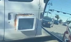 AC Unit Installed In Van Door