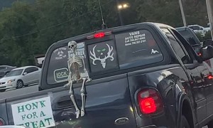 Halloween Decorated Truck Has a Funny Surprise