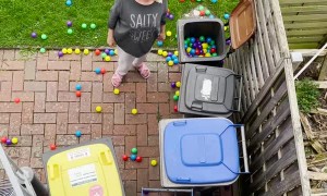 Dropping Ball-Pit Balls on Unsuspecting Mother