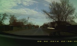 Dashcam Captures Close Call at Crosswalk