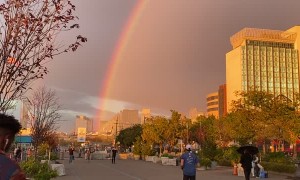 Stunning Rainbow Fills New York Sky