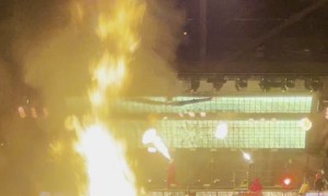 Concert Goers Fuel Fire With Lawn Chairs