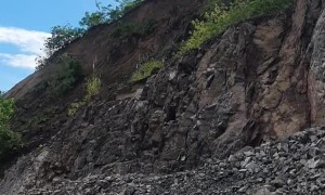 Massive Landslide Breaks Free Near Road in the Philippines