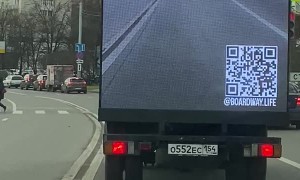Truck Screen Shows Driver's View