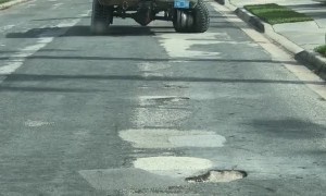 Chevy Driver Ignoring Tire Problem