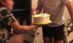 Fallen Birthday Cake Represents First 25th Years of Life