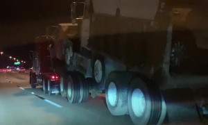 Truck Tows Almost Everything Along Interstate
