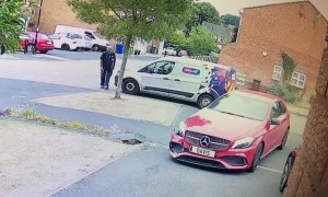 Reversing Car Rips Off Bumper