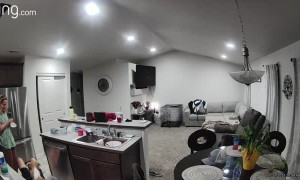 Man Fumbles Countertop Jump