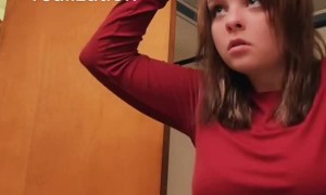 Girl Cutting Fake Bangs Realizes She is Also Cutting Her Hair