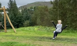 Dad Reflex Saves Son From Brother on Zipline