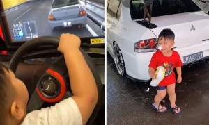 This car-loving toddler is already a true petrolhead