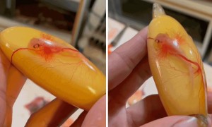 Incredible footage shows a live shark fetus 