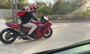 Corgi With Cape and Goggles Loves Motorcycle Rides