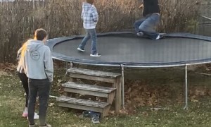 Dad Almost Lands a Backflip