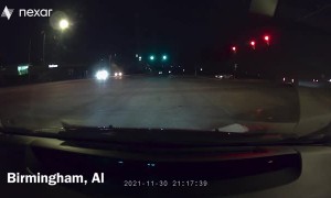 Dashcam Captures Falling Space Debris