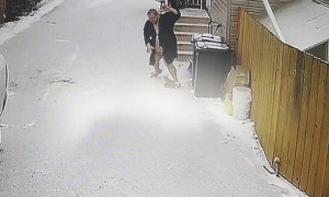 Man in Crocs Takes Icy Tumble