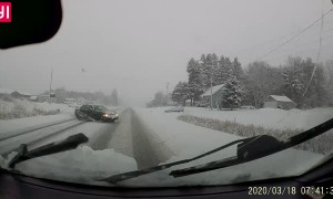 Crash Caused by Oncoming Sliding Car