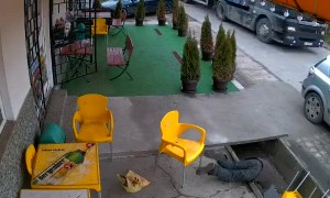 Drunk Man Falls Over