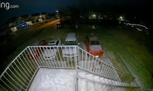 Guy Slips and Slides Down Icy Stairs