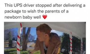 Unexpected kindness captured on doorbell cam