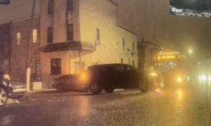 Bus Hitting Car Sends it Flying into Tesla