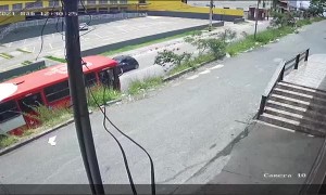 Intoxicated Driver Flies off Road and Lands on Camaro