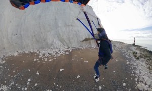 BASE Jumper Loses Helmet