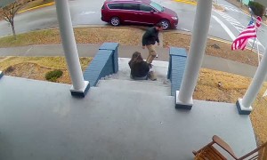 Husband Slips Down Steps After Teasing Wife for Falling