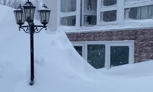 Man Leaps Into Giant Snow Pile