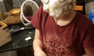 Creative Mask Made Entirely From Cotton Balls