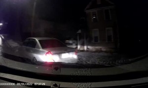 Close Call for Car on Icy Hill