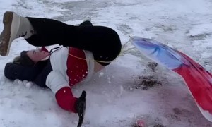 Slow Motion Sled Jump Wipeout