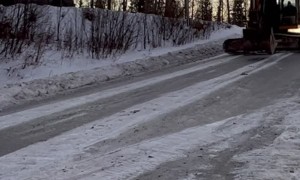 Sliding a Backhoe Down an Icy Road