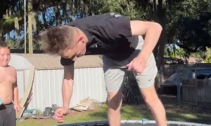 Man Jumps Through Trampoline Springs
