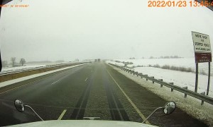 Speeding Slow Plow Truck Damages Vehicles on Interstate