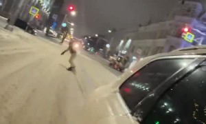 Snowboarding on City Streets