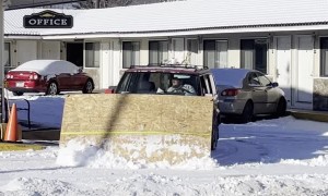Homemade Particleboard Snowplow