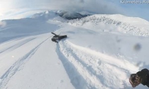 Belt Snap Sends Snowmobile Rider Over the Bars