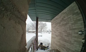 Trying to Use a Leaf Blower on Snow