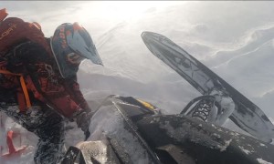 Out of Nowhere Snowmobile Collision